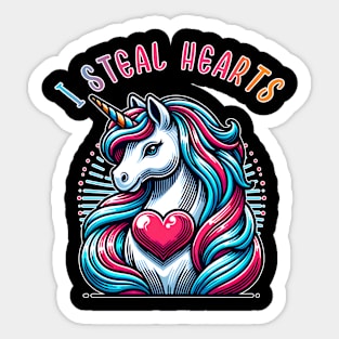 Unicorn Valentines Day Unicorn Heart unicorn lover Sticker